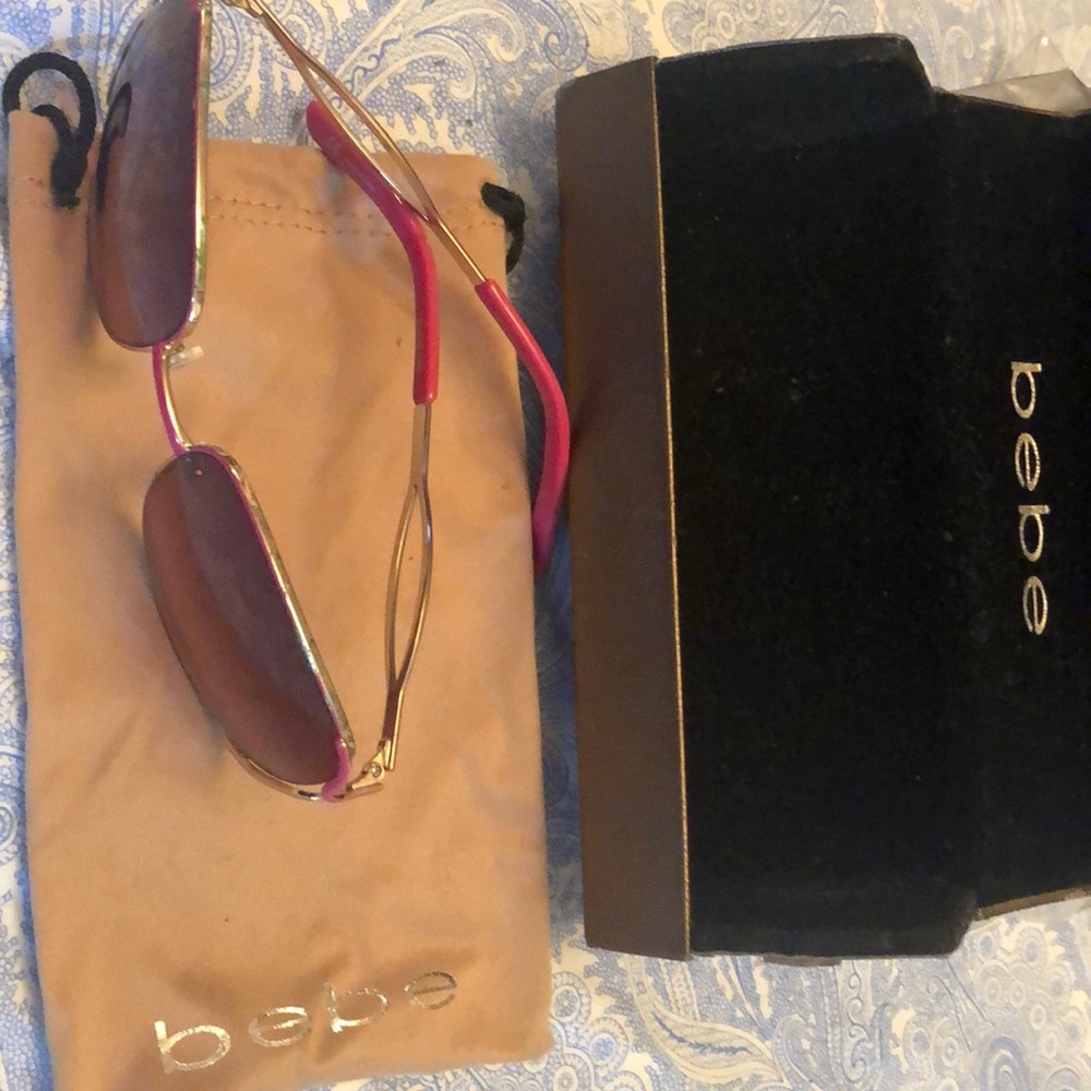 BEBE hot pink sunglasses.